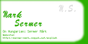 mark sermer business card