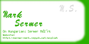 mark sermer business card